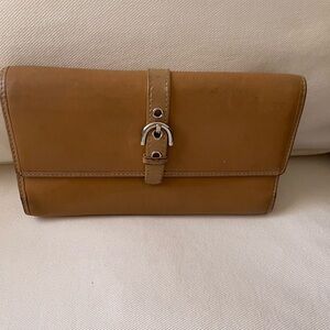 Coach tan leather wallet and check book cover